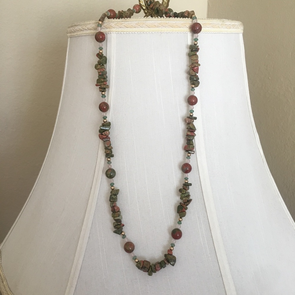 Picasso Jasper Stone Bead Necklace